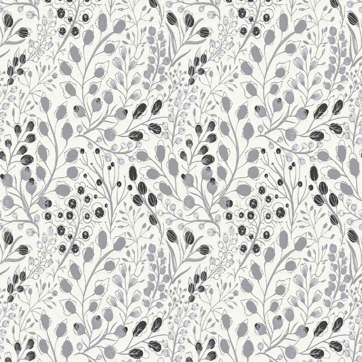 Vliestapete Attractive II 388473 - Floral Muster - Grau, Weiß
